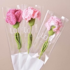 10Pcs Handwoven Carnation Flower,Knitted Carnation Flower Carnation(10colors)