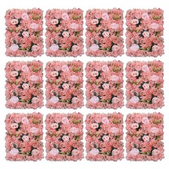12 Pcs Pink Flower Wall Panels Roses Hydrangeas for Wedding & Party Decor USA