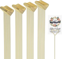 Floral Card Holder Picks 40 Gold Heart-Shaped Sticks for Centerpieces and Photos