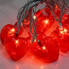 8.5Ft Heart String Lights, Valentine Decoration Lights with 10 Red Heart Lights
