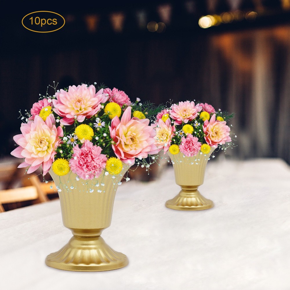 10Pcs Mini Metal Wedding Centerpieces Flower Vase Gold For Wedding Party New USA