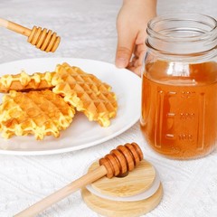 16oz Glass Honey Jar with Dippers Stick Set,Honey Pot honey jar 1pcs