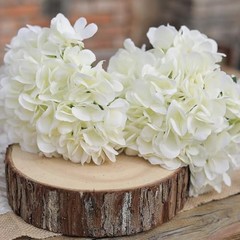 12PCS 15.4In Artificial Hydrangea Silk Flowers Bouquet Faux 12pc-white