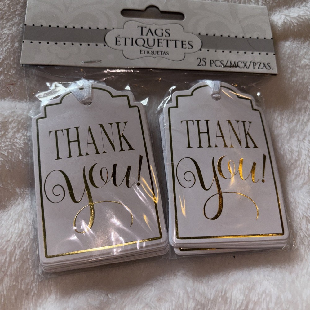 Gold Foil Thank You Tags – 25 pieces