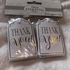 Gold Foil Thank You Tags – 25 pieces