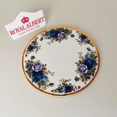Royal Albert Moonlight Rose Teapot Trivet – English China Coaster, Blue Floral V