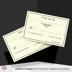 RSVP Wedding Return Cards and Envelopes, Natural Cream, 4 x 6 (A6), 50 Per Pack