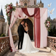 Artificial Wedding Arch Flower Kit Artificial Flower Arrangements With Drapes