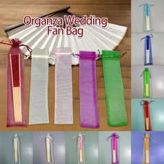 50PCS Organza Wedding Fan Bag Drawstring Candy Organizer Party Favor Gift Bag.