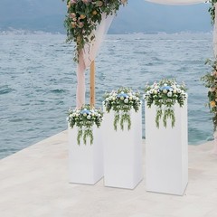 3 PCS Display Pedestal Stands White Square Tall Pedestal Stands Pedestal Wedding