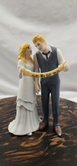 Weddingstar Porcelain Cake Topper Blonde Bride & Groom » We Did» Banner