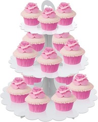 Versatile White Cardboard Cupcake Tower – Perfect for Celebrations & Easy to Use