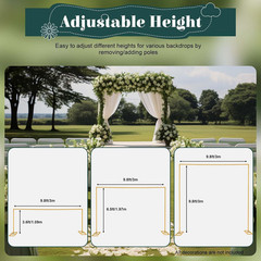 10 X 10 Feet Wedding Arches for Ceremony, Arch Decorations with Bases, Easy Asse