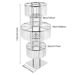 2Pcs Acrylic Crystal Flower Stand Wedding Vase Party Dinner Pedestal Stand Decor