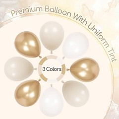 White and Gold Birthday Decorations for Women with Sand White Metallic Gold