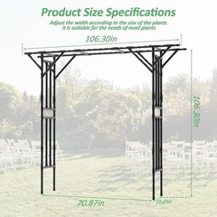 Supersize Flattop Garden Arch for Wedding – 106″ L x 106″ H Garden Arch Trellis