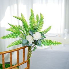 2 GREEN 19″ Faux Fern ARTIFICIAL LEAVES Greenery Stems Party Decorations