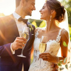 Champagne Flute Set, Wedding Decor – His and Hers, Wedding Toasting