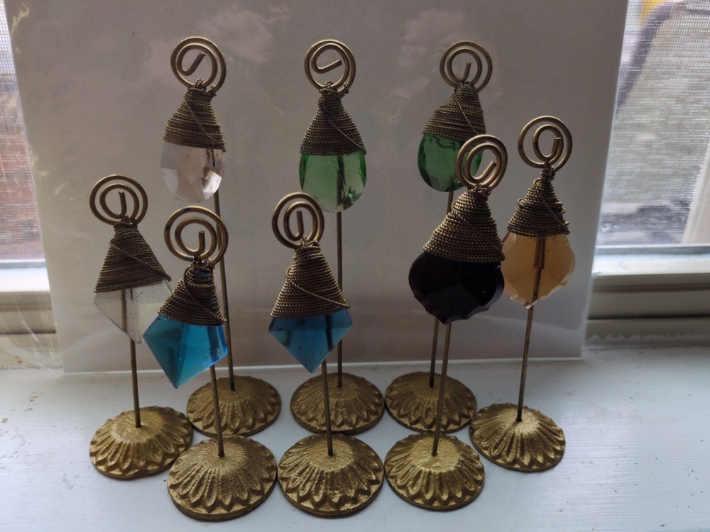Jeweled Picture Photo Stand Table Number Holders Wedding Stand Gem Decor Lot