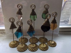 Jeweled Picture Photo Stand Table Number Holders Wedding Stand Gem Decor Lot