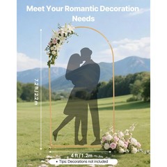 Uimoso Metal Arch Backdrop Stand 7.2 x 4 ft for Weddings and Events