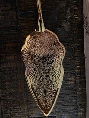 International Silver Company Gold Plated Knife And Cake Server Set