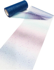 Rainbow Glitter Tulle Rolls, Decorative Tulle Fabric Roll 6″ X 10 Yards(30 Feet)