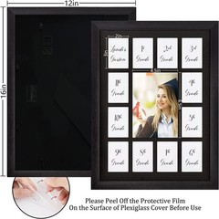 School Year Picture Frame K-12 Collage Photo Graduation Black Solid Wood Fram…