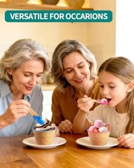 Pack Ice Cream Bowls and Spoons Set, Frozen Yogurt Cups with Spoons Durable 4