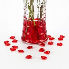 Acrylic Heart Translucent Hearts Shaped Crystals Gems for Table Scatter, Red