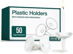 Candlelight Service Reusable Plastic Candle Holders for Pack of 50