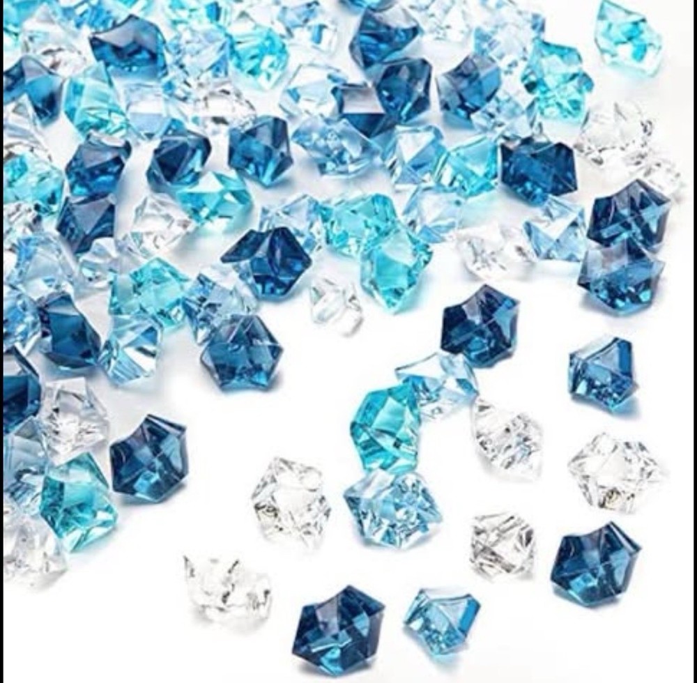 70 pcs, Blue & Clear Acrylic Diamond Table Decoration for Wedding