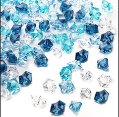 70 pcs, Blue & Clear Acrylic Diamond Table Decoration for Wedding