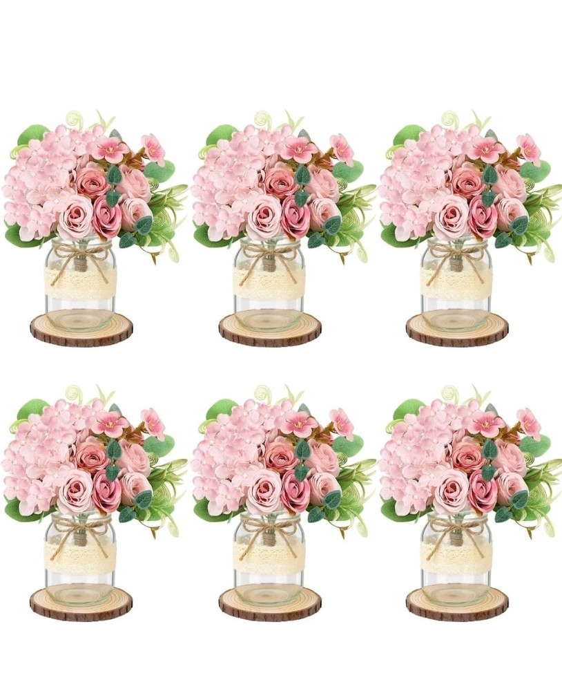homenergy 6 set mason jar table centerpiece – wedding New
