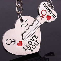 Hot Sale Zinc Alloy Silver Plated Lovers Gift Wedding Favors Couple My Heart Key