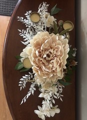 Elegant Wedding Centerpiece Ivory Floral Gold Branch Bird Candle Holder Decor