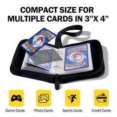 1 Pocket Black Mini Pokemon Binder,Card Album with Removable Sleeves for 80 C…