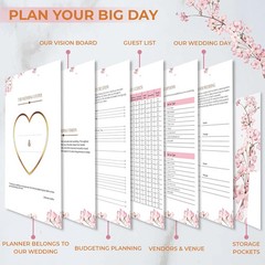 Beautiful Bridal Wedding Planner – 9″ x 11″ Wedding Planner Book and Organizer w