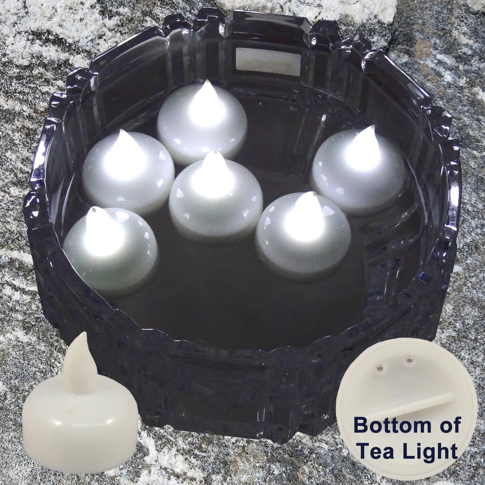 NEW 24 White Led Floating Floral Tea Light Candle for Wedding Centerpiece Decor