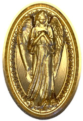 Winged Angel oval Wax Seal Stamp head, beautiful 3D design with border!