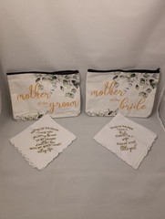 4 Pieces Mother Of The Groom Gifts Cosmetic Bag Wedding Handkerchief Set Mother