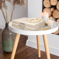 Linen Neutral Coffee Table Books Set of 3,Fashion Designer Hardcover Blank Bo…