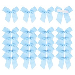 24Pcs Mini Grosgrain Ribbon Bow 2″ Self Adhesive Flower Bows Light Blue