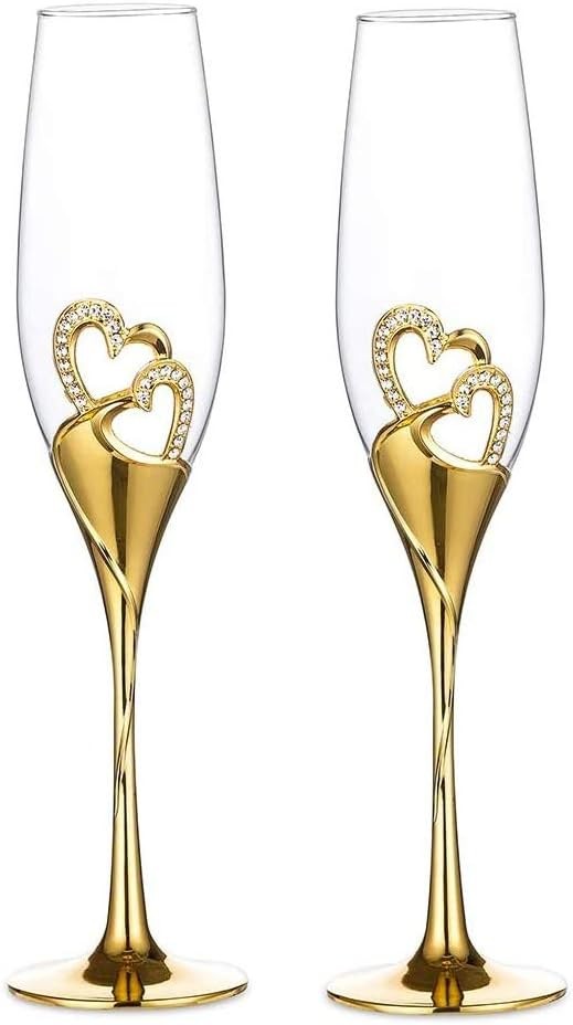 Wedding Champagne Goblets Toasting Flute Glasses for Bride and Groom Creative De