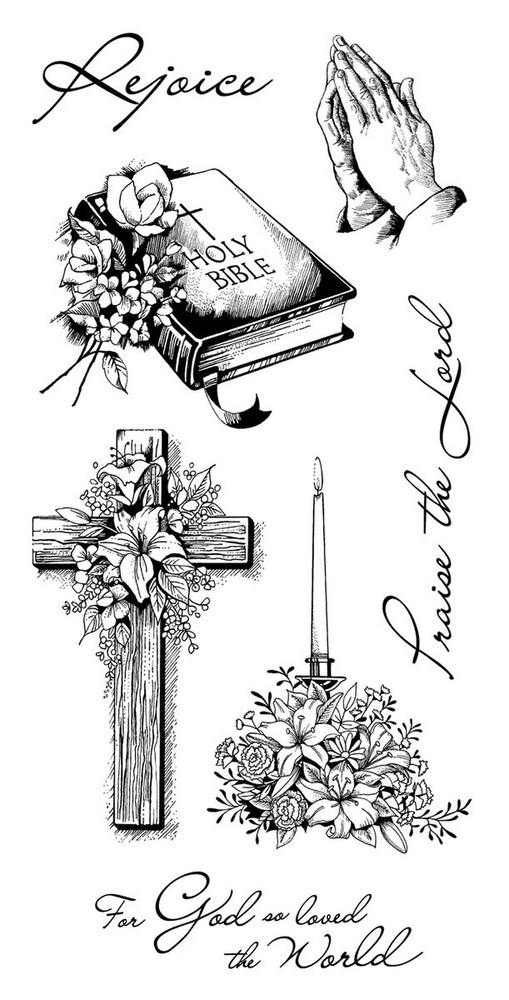 Inkadinkado Spiritual and Religious Clear Stamp Set, 7pc