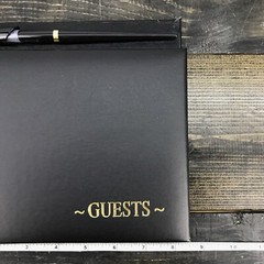 Victoria Lynn Black and Gold Print Wedding / Guest Book with Pen 60 Page NEW