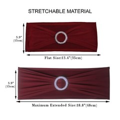 10pcs Stretch Spandex Chair Bows for Christmas Wedding Party Banquet Decorati…
