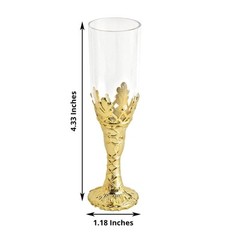 12 CLEAR GOLD Mini 4″ Champagne Flutes Party Favor Gift Holders