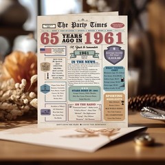 Funny 65th Birthday Card Gifts for Women Men, Retro Gifts for 65 Year Old Wom…