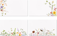 120 Pack Wildflower Table Place Cards Blank Seating Place Name Cards for Wedding